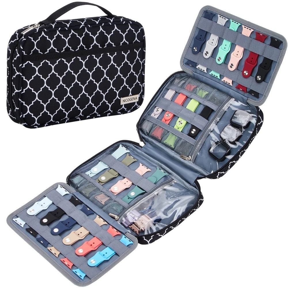 NICOGENA 32 Watch Bands Case, Compatible with Apple, Straps/Access. Organizer